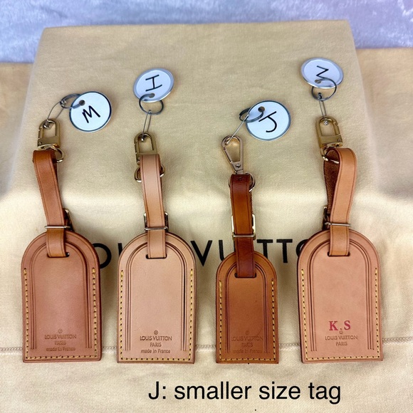 Louis Vuitton Vachetta Leather Luggage Name Tags bag charm keychain light patina - Picture 4 of 7